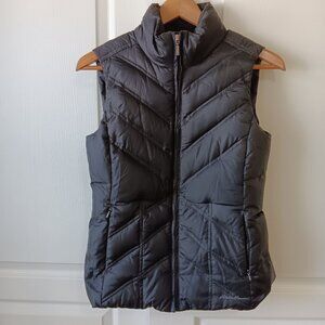 Eddie Bauer Women's Black Packable Premium Goose Down Puffer Vest Size XS